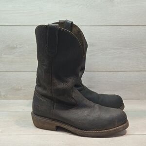 Georgia Boot Men P111681 11" Wellington CT,DK Black Leather Steel Toe Boots 10W
